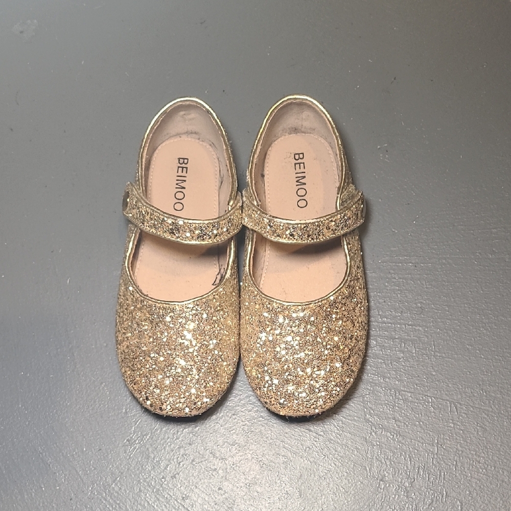 Gold Glitter Kids Shoes